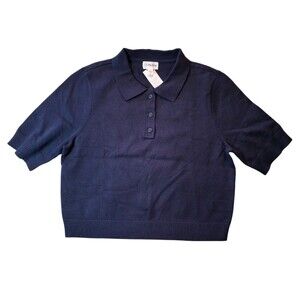 Women's short-sleeved shirt in navy blue, size XL, from the brand The Drop.